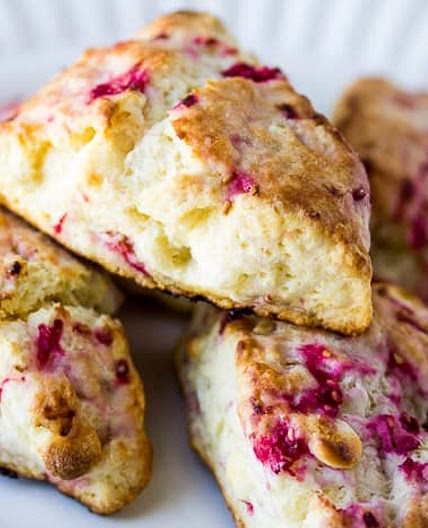 White Chocolate Raspberry Scones