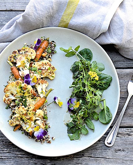 Roasted cauliflower and quinoa salad