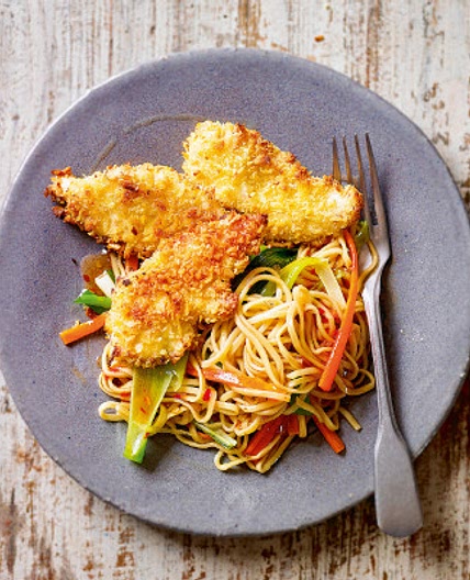 Sweet chilli chicken with noodles