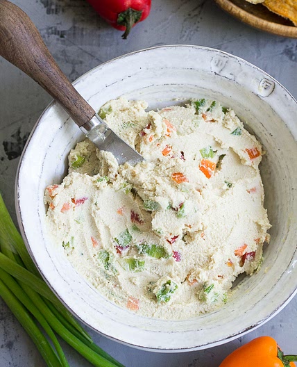 Veggie Packed Cashew Cream Cheese {Paleo & Vegan}