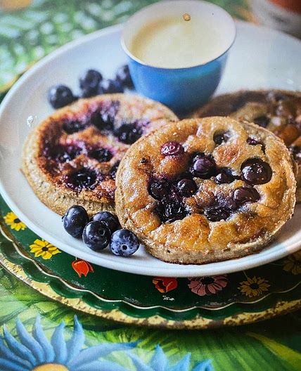 Blueberry Pancakes With Mango Cashew Cream