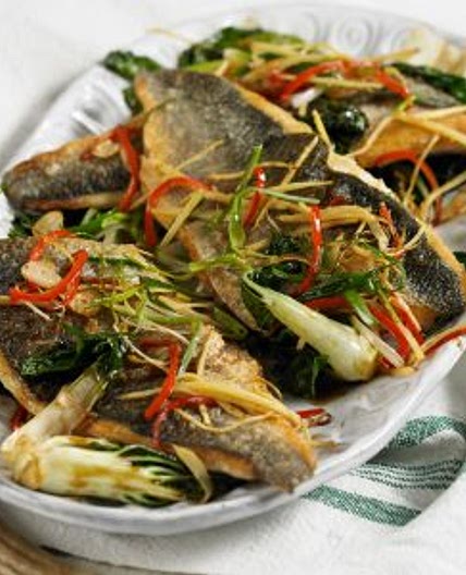 Crispy Asian sea bass