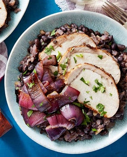 Sweet Red Onion & Black Beans
