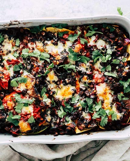 Mushroom Kale Black Bean Taco Bake