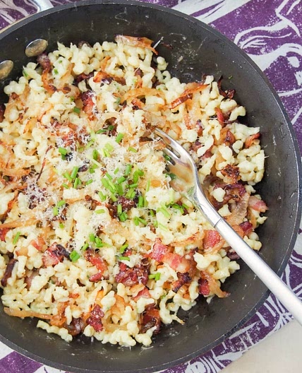 Spaetzel with Bacon & Brussels Sprout