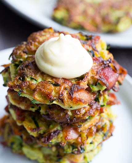 Bacon Zucchini Fritters {Paleo, Whole30}