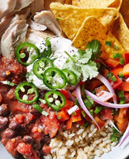 Deconstructed enchilada bowl