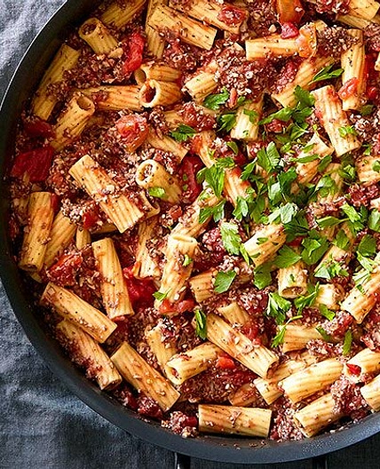 Mushroom Rigatoni Bolognese