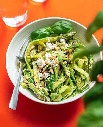 Asparagus Noodles with Pesto