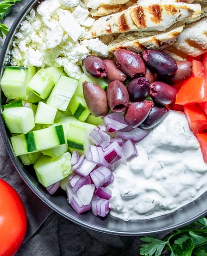 Keto Chicken Gyro Bowl