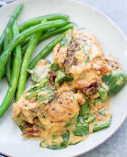 Tuscan Slow Cooker Chicken Thighs