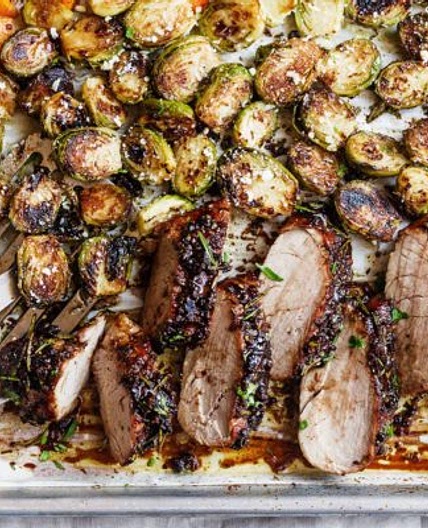 Balsamic Pork Tenderloin in Oven with Fall Veggies