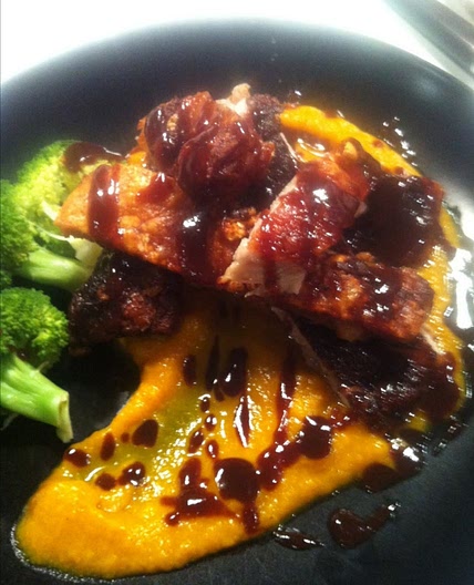 Five-spiced Pork, Pumpkin and Quince glaze