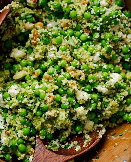 Spring Couscous Salad with Basil Vinaigrette
