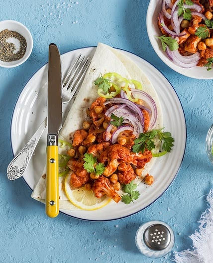 Cauliflower-Chickpea Tacos (video)