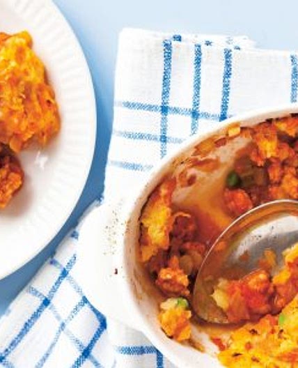 Turkey cottage pie with carrot and potato topping