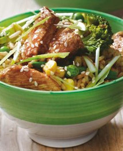 Lemon chicken and rice stir-fry