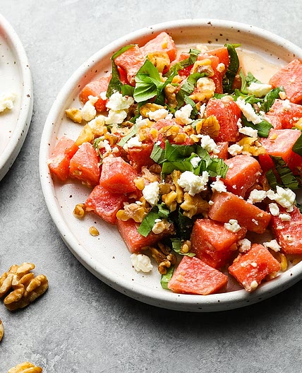 Watermelon, Feta, and Walnut Salad