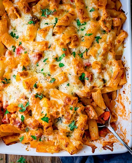 Cheesy Pasta Bake With Chicken And Bacon Recipe