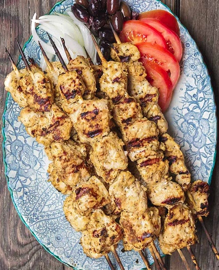 Greek Chicken Souvlaki Recipe with Tzatziki