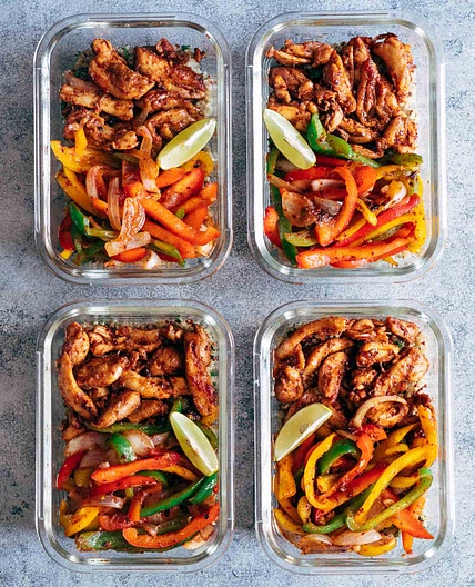 Chicken Fajita Meal Prep Lunch Bowls