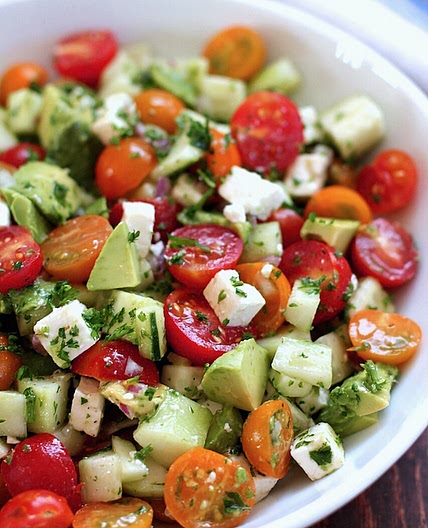 TOMATO, CUCUMBER, AVOCADO SALAD