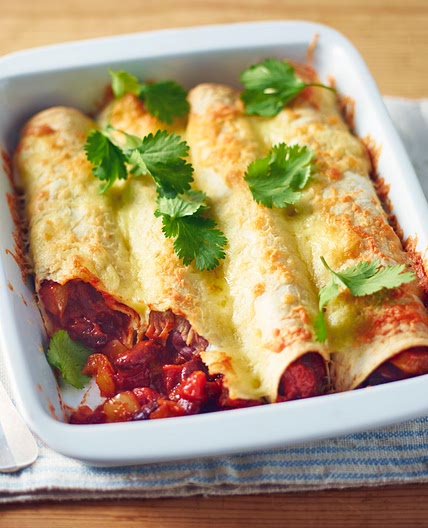 Quick beany enchiladas