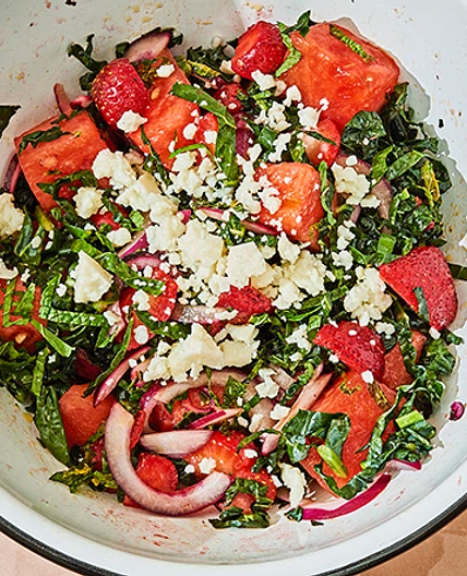 Strawberry, Watermelon, Kale Salad
