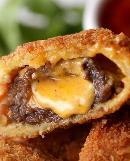 Cheeseburger Onion Rings Recipe by Tasty
