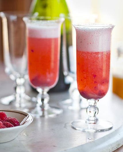 Peach Melba Mimosas