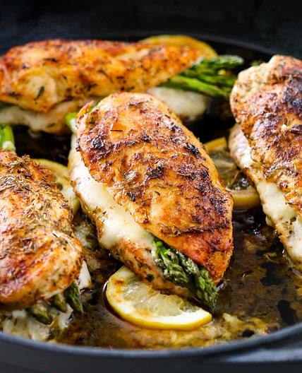 Asparagus & Cheese Stuffed Chicken {Low-carb/ Keto Friendly!}