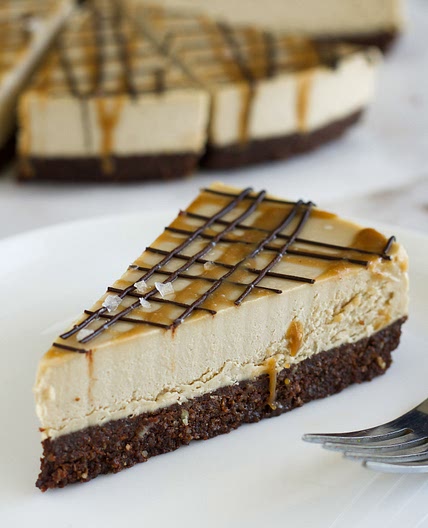 Vegan Salted Caramel Chocolate Cheesecake