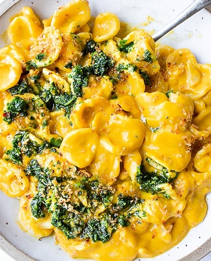 Orecchiette with Creamy Carrot Miso Sauce (Vegan)
