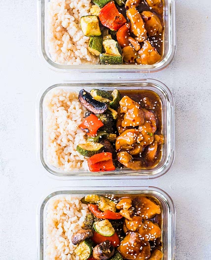 Teriyaki Chicken Stir-Fry Meal Prep Lunch Boxes