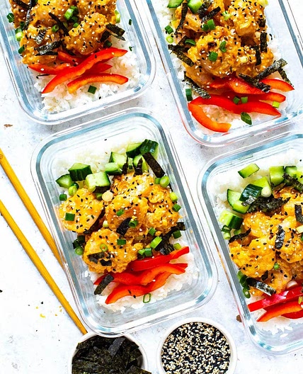 Meal Prep Dynamite Shrimp Sushi Bowl