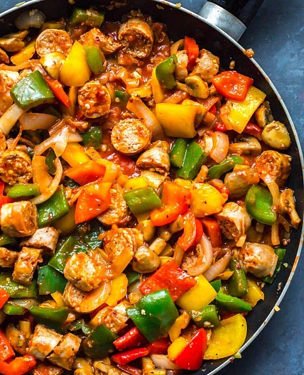One Pan Sausage Peppers and Onions