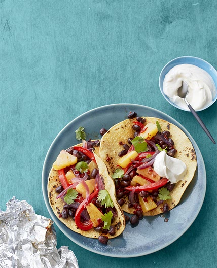 Pineapple and Black Bean Fajitas