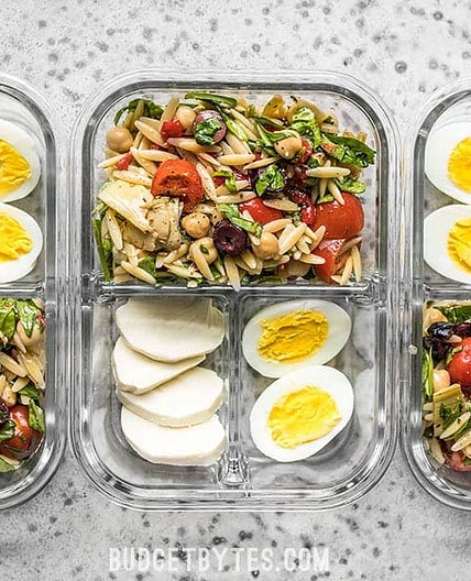 Orzo Salad Meal Prep - Vegetarian - Budget Bytes