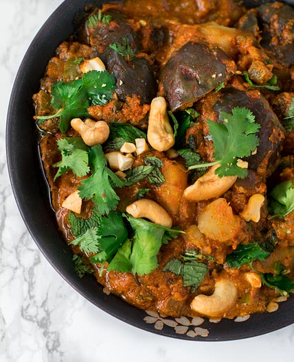 Instant Pot aloo baingan masala / potato eggplant curry