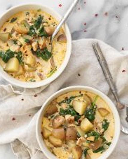 Potato, Spinach and Sausage Soup