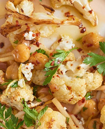 Recipe: Roasted Cauliflower Salad with Chickpeas, Feta, and Herbs