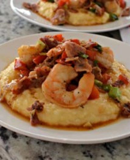 Shrimp and Grits Southern Style with Cheesy Grits
