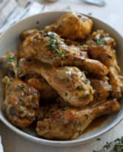Slow Cooker Dijon-Thyme Chicken Legs