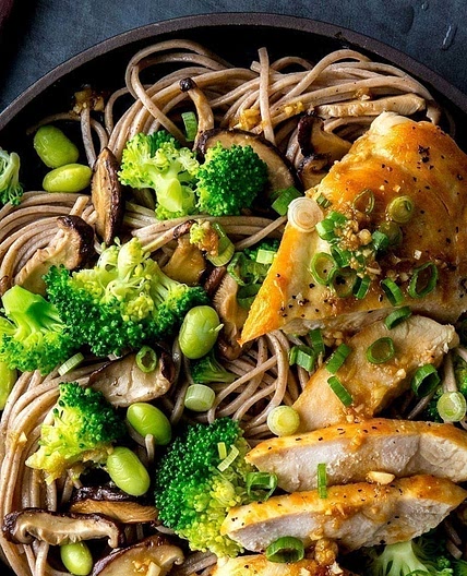 Chicken and Soba Noodle Salad With Ginger Dressing