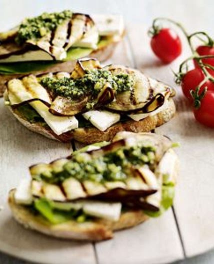 Chargrilled Aubergine Sandwich with Feta