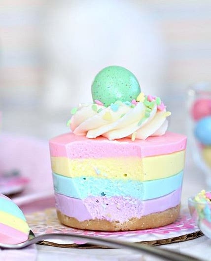 Easter No-Bake Mini Cheesecakes