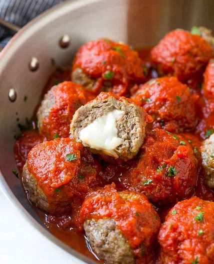 Mozzarella Stuffed Meatballs
