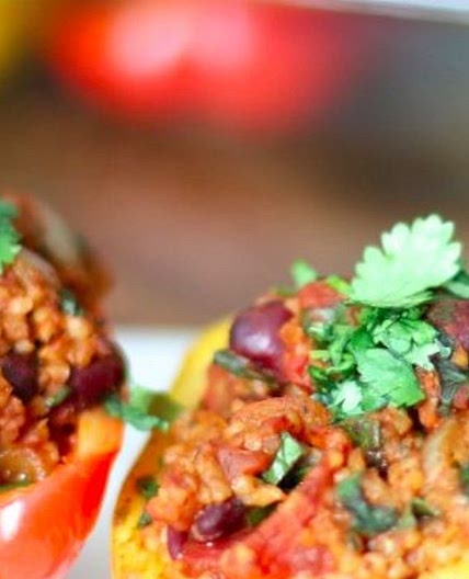Stuffed Peppers with Bulgur and Beans