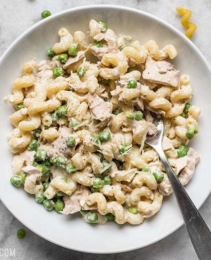 Creamy Tuna Pasta with Peas and Parmesan