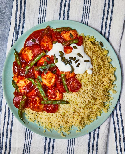 Speedy Harissa & Tomato Chicken With Couscous
